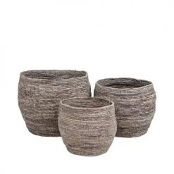 House Nordic Paniers Et Corbeilles Lot De 3 Paniers En Feuille De Maïs Naturel -Accessoires de cheminée Soldes lot de 3 paniers en feuille de mais naturel 2