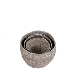 House Nordic Paniers Et Corbeilles Lot De 3 Paniers En Feuille De Maïs Naturel -Accessoires de cheminée Soldes lot de 3 paniers en feuille de mais naturel 3