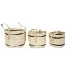 Toilinux Paniers Et Corbeilles Lot De 3 Paniers En Fibre De Maïs Beige -Accessoires de cheminée Soldes lot de 3 paniers en fibre de mais beige