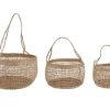 Beliani Paniers Et Corbeilles Lot De 3 Paniers En Herbes Marines Naturels -Accessoires de cheminée Soldes lot de 3 paniers en herbes marines naturels