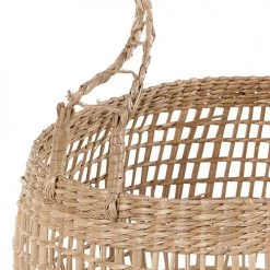 Beliani Paniers Et Corbeilles Lot De 3 Paniers En Herbes Marines Naturels -Accessoires de cheminée Soldes lot de 3 paniers en herbes marines naturels 4