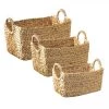 Casâme Paniers Et Corbeilles Lot De 3 Paniers En Jacinthe D'eau Avec Poignées - Marron -Accessoires de cheminée Soldes lot de 3 paniers en jacinthe d eau avec poignees marron