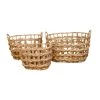 Sensei Maison Paniers Et Corbeilles Lot De 3 Paniers En Jacinthe D'eau Naturel M -Accessoires de cheminée Soldes lot de 3 paniers en jacinthe d eau naturel m