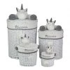Meubletmoi Paniers Et Corbeilles Lot De 4 Corbeilles Licorne Rondes En Rotin Pour Enfant -Accessoires de cheminée Soldes lot de 4 corbeilles licorne rondes en rotin pour enfant