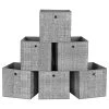 Calicosy Boîtes Lot De 6 Cubes De Rangement Pliables Gris En Tissu Non Tissés - H30 Cm -Accessoires de cheminée Soldes lot de 6 cubes de rangement pliables gris en tissu non tisses h30 cm