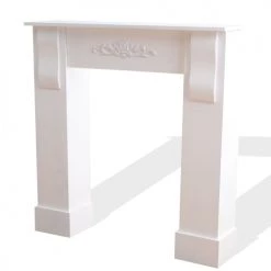 Mobili Rebecca Accessoires De Cheminée Manteau De Cheminée Avec Décoration Florale 93x22,5x92 En Mdf Blanc -Accessoires de cheminée Soldes manteau de cheminee avec decoration florale 93x22 5x92 en mdf blanc 4