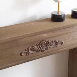 Mobili Rebecca Accessoires De Cheminée Manteau De Cheminée Décoratif 105x21x100 En Paulownia Marron -Accessoires de cheminée Soldes manteau de cheminee decoratif 105x21x100 en paulownia marron 2