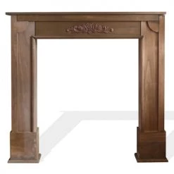 Mobili Rebecca Accessoires De Cheminée Manteau De Cheminée Décoratif 105x21x100 En Paulownia Marron