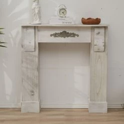 Mobili Rebecca Accessoires De Cheminée Manteau De Cheminée Décoratif 96,5x22,5x98,5 Cm En Paulownia Gris -Accessoires de cheminée Soldes manteau de cheminee decoratif 96 5x22 5x98 5 cm en paulownia gris 2