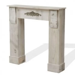 Mobili Rebecca Accessoires De Cheminée Manteau De Cheminée Décoratif 96,5x22,5x98,5 Cm En Paulownia Gris -Accessoires de cheminée Soldes manteau de cheminee decoratif 96 5x22 5x98 5 cm en paulownia gris 4
