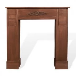 Mobili Rebecca Accessoires De Cheminée Manteau De Cheminée Décoratif 97x22,5x98 Cm En Paulownia Marron