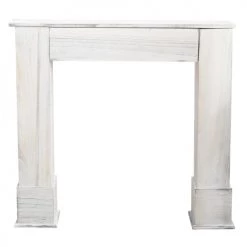 Mobili Rebecca Accessoires De Cheminée Manteau De Cheminée Effet Vieilli 105x21x100 Cm En Paulownia Blanc -Accessoires de cheminée Soldes manteau de cheminee effet vieilli 105x21x100 cm en paulownia blanc 5