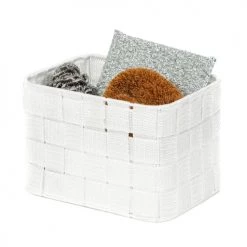 Compactor Boîtes Organisateur De Tiroir En Sangles Tressées Blanches 19x14cm -Accessoires de cheminée Soldes organisateur de tiroir en sangles tressees blanches 19x14cm 3