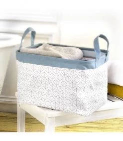 Casâme Paniers Et Corbeilles Panier 2 Poignées 38x26x26cm - Blanc -Accessoires de cheminée Soldes panier 2 poignees 38x26x26cm blanc 1
