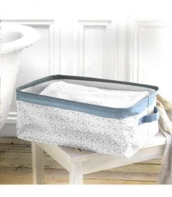 Casâme Paniers Et Corbeilles Panier 2 Poignées 43x26x16cm - Blanc -Accessoires de cheminée Soldes panier 2 poignees 43x26x16cm blanc 1