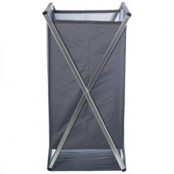 Wadiga Paniers à Linge Panier à Linge Aluminium Et Polyester Gris 45x32x71cm -Accessoires de cheminée Soldes panier a linge aluminium et polyester gris 45x32x71cm 2
