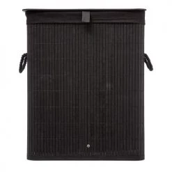 Five Simply Smart Paniers Et Corbeilles Panier à Linge Bambou Noir -Accessoires de cheminée Soldes panier a linge bambou noir 4