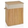 Wadiga Paniers à Linge Panier à Linge Bambou Poignées Corde Intérieur Amovible Beige -Accessoires de cheminée Soldes panier a linge bambou poignees corde interieur amovible beige