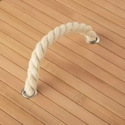 Tectake Paniers Et Corbeilles Panier à Linge Bambou Rectangulaire Beige -Accessoires de cheminée Soldes panier a linge bambou rectangulaire beige 3