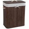Tectake Paniers Et Corbeilles Panier à Linge Bambou Rectangulaire Marron -Accessoires de cheminée Soldes panier a linge bambou rectangulaire marron