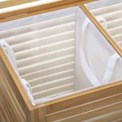 Five Simply Smart Paniers Et Corbeilles Panier à Linge Double Bambou -Accessoires de cheminée Soldes panier a linge double bambou 2