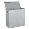 IDesign Paniers Et Corbeilles Panier à Linge Double Compartiments - Gris -Accessoires de cheminée Soldes panier a linge double compartiments gris
