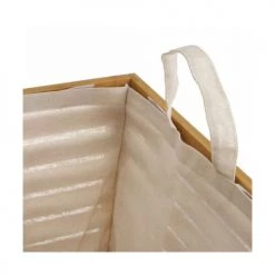 Wadiga Paniers à Linge Panier à Linge En Bambou 40x40x58cm -Accessoires de cheminée Soldes panier a linge en bambou 40x40x58cm 2