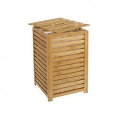 Wadiga Paniers à Linge Panier à Linge En Bambou 40x40x58cm -Accessoires de cheminée Soldes panier a linge en bambou 40x40x58cm 3