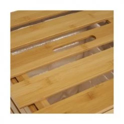 Wadiga Paniers à Linge Panier à Linge En Bambou 40x40x58cm -Accessoires de cheminée Soldes panier a linge en bambou 40x40x58cm 4