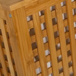 Wadiga Paniers Et Corbeilles Panier à Linge En Bambou Avec Sac Intérieur Amovible -Accessoires de cheminée Soldes panier a linge en bambou avec sac interieur amovible 2