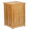 Wadiga Paniers à Linge Panier à Linge En Bambou Avec Sac Intérieur Amovible -Accessoires de cheminée Soldes panier a linge en bambou avec sac interieur amovible 4