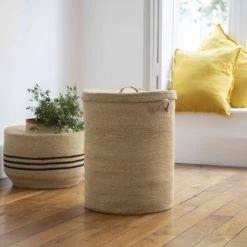 Casatera Paniers à Linge Panier à Linge En Jonc De Mer Marron -Accessoires de cheminée Soldes panier a linge en jonc de mer marron 4