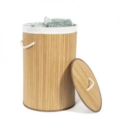 Compactor Paniers Et Corbeilles Panier à Linge En Lattes De Bambou H60cm -Accessoires de cheminée Soldes panier a linge en lattes de bambou h60cm 3