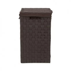 Compactor Paniers à Linge Panier à Linge En Sangles Tressées Marron H50cm -Accessoires de cheminée Soldes panier a linge en sangles tressees marron h50cm 5
