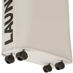 Tectake Paniers Et Corbeilles Panier à Linge étroit Sur Roulettes Beige -Accessoires de cheminée Soldes panier a linge etroit sur roulettes beige 5