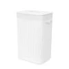 Compactor Paniers à Linge Panier à Linge Lattes De Bambou Blanc H60cm -Accessoires de cheminée Soldes panier a linge lattes de bambou blanc h60cm