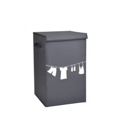 Casâme Paniers à Linge Panier à Linge Pliant Avec Couvercle - Gris