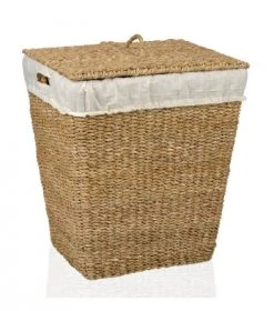 Wadiga Paniers à Linge Panier à Linge Rectangulaire En Rotin Et Intérieur En Lin