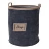 Wadiga Paniers à Linge Panier à Linge Rond En Toile De Jean -Accessoires de cheminée Soldes panier a linge rond en toile de jean