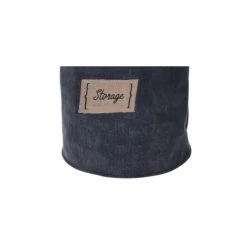 Wadiga Paniers à Linge Panier à Linge Rond En Toile De Jean -Accessoires de cheminée Soldes panier a linge rond en toile de jean 2