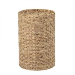 Bloomingville Paniers Et Corbeilles Panier Avec Couvercle En Matériaux Naturels Beige