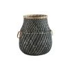 Madam Stoltz Paniers Et Corbeilles Panier Avec Poignées En Bambou Gris -Accessoires de cheminée Soldes panier avec poignees en bambou gris