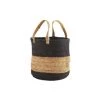 Madam Stoltz Paniers Et Corbeilles Panier Avec Poignées En Jute Beige Et Noir -Accessoires de cheminée Soldes panier avec poignees en jute beige et noir