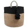 Stof Paniers Et Corbeilles Panier Beige Et Noir En Jute Et Coton -Accessoires de cheminée Soldes panier beige et noir en jute et coton
