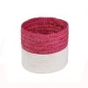Casâme Paniers Et Corbeilles Panier Bicolore Blanc Et Rose En Corde -Accessoires de cheminée Soldes panier bicolore blanc et rose en corde