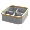 Casâme Paniers Et Corbeilles Panier Cadre Bambou 4 Compartiments - Gris -Accessoires de cheminée Soldes panier cadre bambou 4 compartiments gris