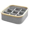 Casâme Paniers Et Corbeilles Panier Cadre Bambou 9 Compartiments - Gris -Accessoires de cheminée Soldes panier cadre bambou 9 compartiments gris