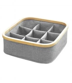 Casâme Paniers Et Corbeilles Panier Cadre Bambou 9 Compartiments - Gris
