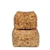Bazar Bizar Paniers Et Corbeilles Panier Carré En Coquille De Noix De Coco Naturel Lot De 2 -Accessoires de cheminée Soldes panier carre en coquille de noix de coco naturel lot de 2