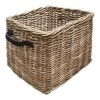 Meubletmoi Paniers Et Corbeilles Panier Carré En Kubu Naturel Tressé Et Poignée Simili Cuir -Accessoires de cheminée Soldes panier carre en kubu naturel tresse et poignee simili cuir